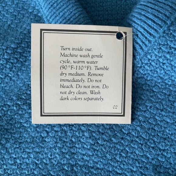 Christian Dior Teal Blue Sweater Men Size M 100% Orlon Acrylic VTG Made In USA - Picture 6 of 8